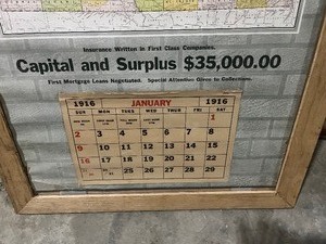 lot 12 image: 27X39 Cummings State Bank framed calendar