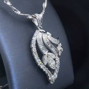 Beladora Bespoke Designer 4.00 Carat Diamond Cluster Paisley Leaf Drop Pendant & Twisted Beaded 18 Chain Necklace $11,780 Retail VIDEO