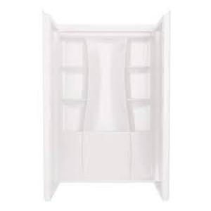 lot 4 image: Delta Classic 500 48 in. W x 73.25 in. H x 34 in. D 3-Piece Direct-to-Stud Alcove Shower Surrounds in High Gloss White