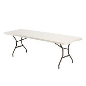 lot 6 image: Lifetime 8 ft. Fold-in-Half Resin Table Almond