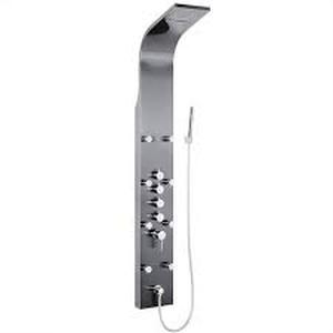 lot 11 image: AKDY 65 in. 8-Jet Shower Panel System in Space Gray Brushed Stainless Steel with Rainfall Waterfall Shower Head and