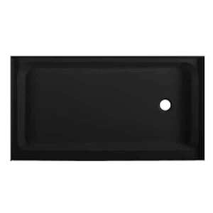 lot 14 image: Swiss Madison Voltaire 60 in. x 36 in. Acrylic Single-Threshold Right Drain Shower Base in Black