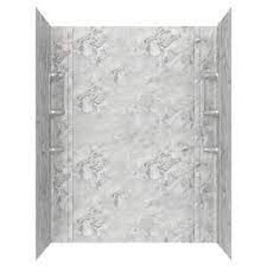 lot 16 image: American Standard Ovation 32 in. x 60 in. x 72 in. 5-Piece Glue-Up Alcove Shower Wall Set in Silver Celestial