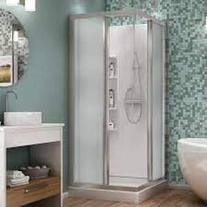 lot 17 image: MAAX Mediterranean III 32 in. L x 32 in. W x 70 in. H Corner Shower StallKit in White