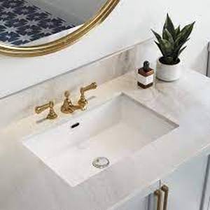 lot 25 image: HOROW 23-58 in. Rectangular Glazed Ceramic Undermount Bathroom Vanity Sink in White with Overflow Drain