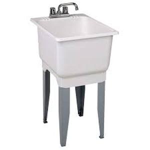 lot 27 image: MUSTEE Utilatub Combo 18 in. x 23.5 in. x 33 in. Co-Polypure Floor Mount Laundry Tub