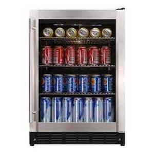 lot 39 image: Magic Chef Beverage 23.4 in. 154 (12 oz.) Can Beverage Cooler, Stainless Steel