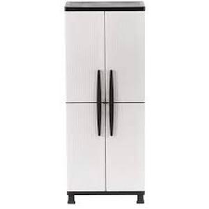 lot 54 image: HDX Plastic Freestanding Garage Cabinet in Gray (27 in. W x 68 in. H x 15 in. D)