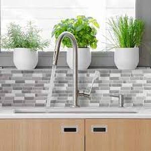 lot 79 image: Smart Tiles Crescendo Agati 4pk Peel and Stick 3D Backsplash