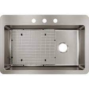 lot 112 image: Elkay Avenue 33 in. Drop inUndermount Single Bowl 18 Gauge Stainless Steel Kitchen Sink with Bottom Grid
