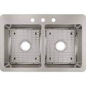 lot 111 image: Elkay Avenue 33 in. Drop inUndermount Double Bowl 18 Gauge Stainless Steel Kitchen Sink with Bottom Grids
