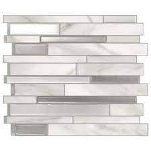 lot 128 image: Set of 19 Smart Tiles Milano Carrera Gray 11.55 in. x 9.64 in. Vinyl Peel and Stick Tile 4-pack-53.2 Sq. ft.
