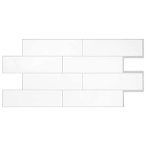 lot 136 image: Set of 3 Smart Tiles Oslo White 22.56 in. x 10.88 in. Vinyl Peel and Stick Tile 2-pack-8.4 Sq. ft.
