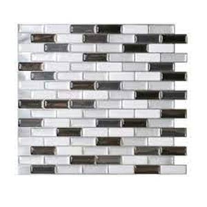 lot 137 image: Set of 67 Smart Tiles Murano Metallik 10.20 in. W x 9.10 in. H Peel and Stick Self-Adhesive Decorative Mosaic Wall Tile Backsplash 4 pack-160.8 Sq. Ft