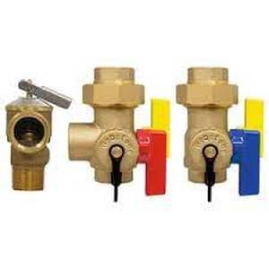 lot 142 image: Webstone, a Brand of Nibco 34 in. EXP Ultra-Compact Tankless Water Heater Service Valve Kit with 2-Lead Free Full Port Brass Ball Valves