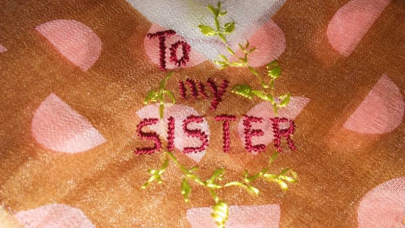 lot 337 image: WW1 Handkerchief from France  1918. To My Sister
