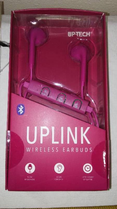 lot 712 image: UPLink Wireless Bluetooth earbuds and Solaray  400 mAh Power Bank