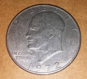 lot 363 image: Eisenhower 1972D Silver One Dollar
