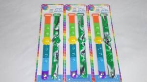 lot 752 image: Fidget Pop it Bracelet in Green & Rainbow Colors (3 -2pk )
