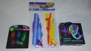 lot 835 image: Disco Light Bracelet, Finger Lights  And Gliders