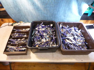 3 Bins of Silverware