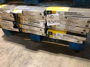 40 Boxes of  Armstrong Flooring Universal Bianco Classico 3 MIL x 12 in. W x 12 in. L Peel and Stick Water Resistant Vinyl Tile Flooring (30 sqftcase)  Customer Returns See Pictures