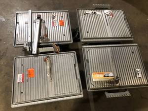 Lot of RIDGID 6.5 Amp 7 in. Blade Corded Table Top Wet Tile Saw Customer Returns See Pictures
