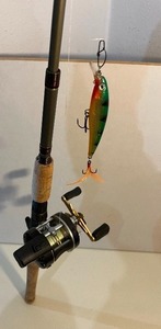 lot 5 image: Fishing Rod, Reel & Line For Trout Trolling  Abu Garcia Ambassadeur 5500LC
