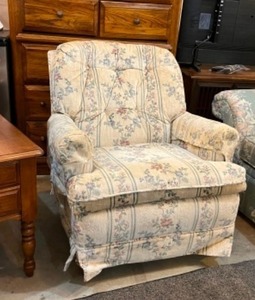 lot 21 image: Furniture Livingroom Den Quality Upholstered Arm Chair Includes Chair Cover...