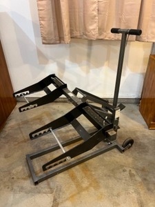 lot 19 image: Garage Shop Equipment Pittsburg ATVMower Floor Jack Hydraulics Foot Pump High Lift 300lb Capacity