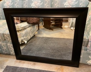 lot 24 image: Wall Mirror Beveled-Like Glass Large with Black Modern Frame