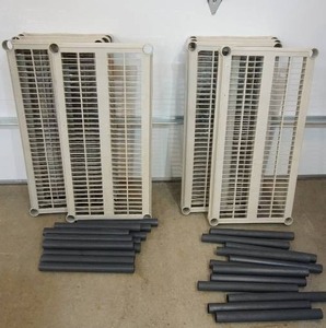 lot 54 image: (2) Garage Shop Hobby Storage Shelving Plastic Four Shelf Unit...