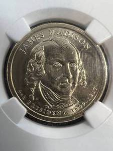 2007-D JAMES MADISON $1 COIN NGC BRILLIANT UNC