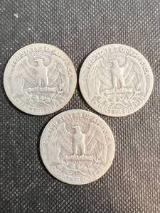 3 US WASHINGTON QUARTERS 1936P-D-S
