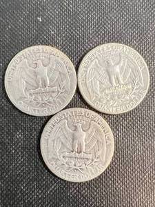3 US WASHINGTON QUARTERS 1937P-D-S