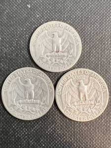 3 US WASHINGTON QUARTERS 1939P-D-S