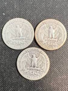 3 US WASHINGTON QUARTERS 1940P-D-S