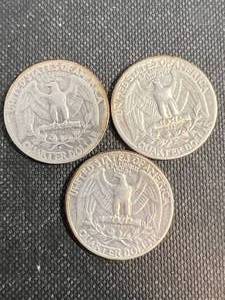 3 US WASHINGTON QUARTERS 1942P-D-S