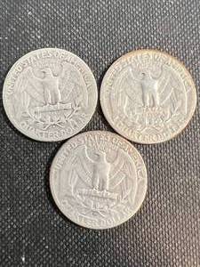 3 US WASHINGTON QUARTERS 1945P-D-S