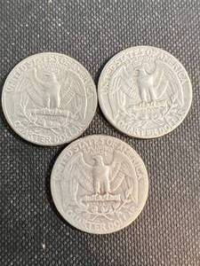 3 US WASHINGTON QUARTERS 1946P-D-S