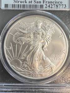 2012-S AMERICAN SILVER EAGLE PCGS MS70