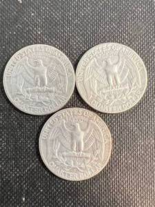 3 US WASHINGTON QUARTERS 1953P-D-S