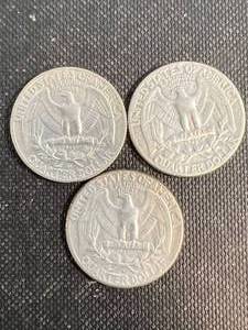 3 US WASHINGTON QUARTERS 1954P-D-S