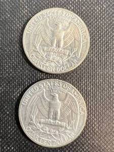 2 US WASHINGTON QUARTERS 1961P-D
