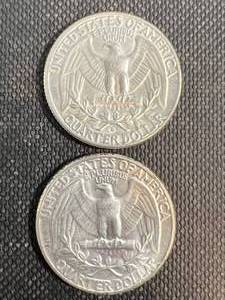 2 US WASHINGTON QUARTERS 1964P-D