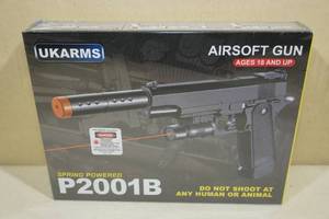 UKArms P2001B Spring Powered Airsoft Pistol with Laser