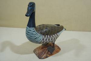 Hand Carved Wood Goose Statue