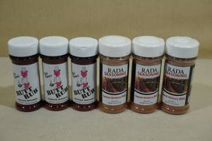 6 BBQ Seasonings -6.2oz Rada Sweet Hickory, 4.5oz Bad Byrons BBQ