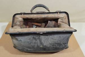 Antique Tool Bag with Assorted Tools