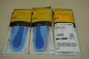 3 Vionic Slim Insoles Womens Large, Medium, Small